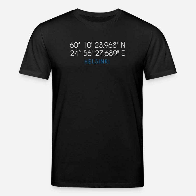 Coordonnées Helsinki Finlande - T-shirt bio CREATOR Stanley/Stella Unisexe - noir