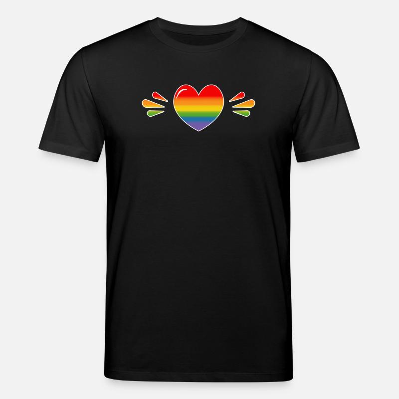 Rainbow Sparkling heart BLACK SHIRT - Stanley/Stella Unisex Bio-T-Shirt CREATOR  - Schwarz