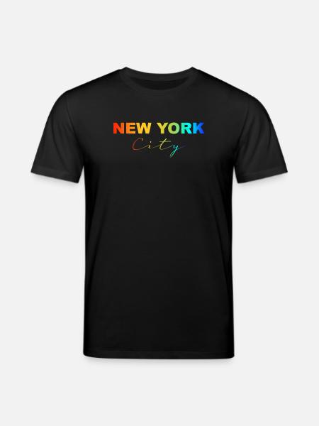 New York City Rainbow - Stanley/Stella CREATOR Unisex Organic T-Shirt - black