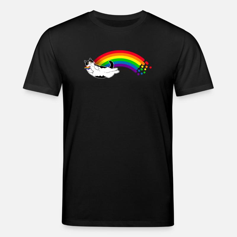 Chat arc-en-ciel - T-shirt bio CREATOR Stanley/Stella Unisexe - noir