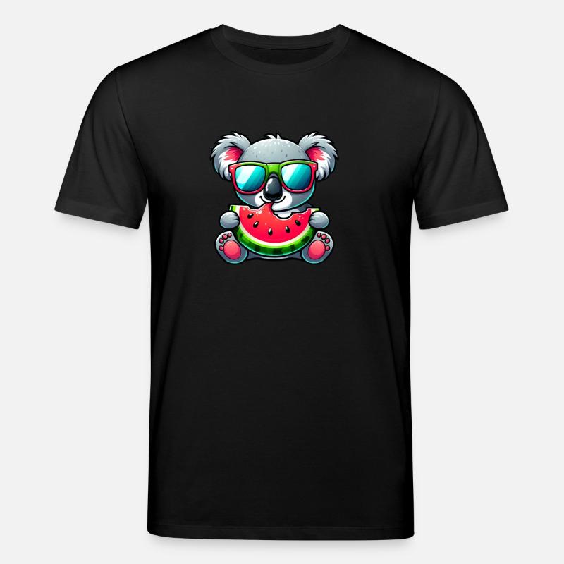 Motif d’été de pastèque Koala - T-shirt bio CREATOR Stanley/Stella Unisexe - noir