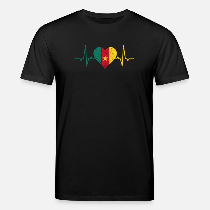 Kamerun Herzschlag - Stanley/Stella Unisex Bio-T-Shirt CREATOR - Schwarz