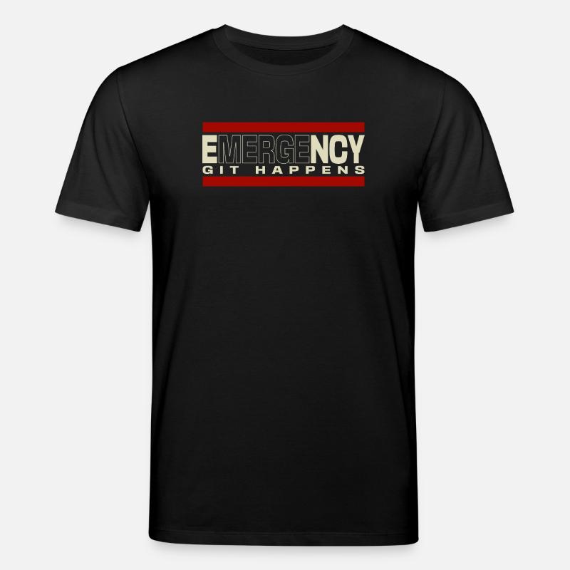 Nerd geek emergency git happens - Stanley/Stella Unisex Bio-T-Shirt CREATOR  - Schwarz