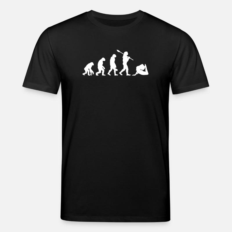 Evolution des Yoga Lustiges Namaste-Yoga-Geschenk - Stanley/Stella Unisex Bio-T-Shirt CREATOR - Schwarz