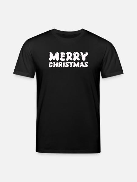 Cuddly Merry Christmas lettering - Stanley/Stella CREATOR Unisex Organic T-Shirt - black