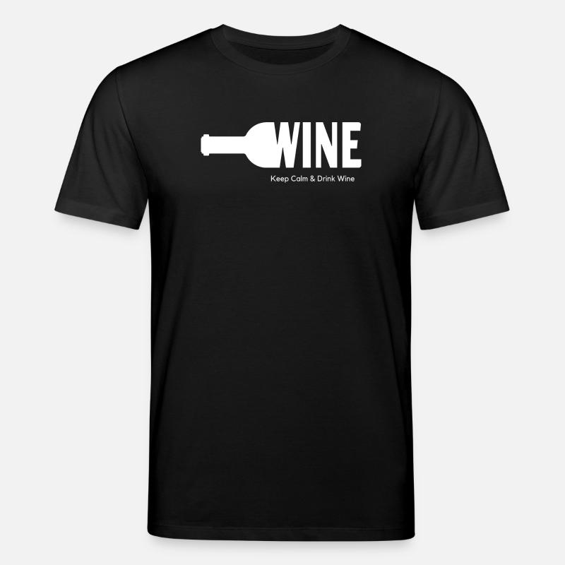 WINE Keep Calm & Drink Wine - Stanley/Stella Unisex Bio-T-Shirt CREATOR  - Schwarz