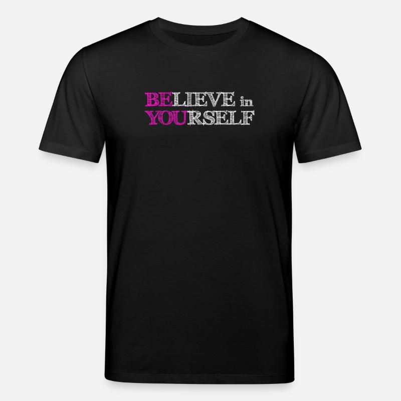 Croyez en vous - Gribouillis Rose Blanc - T-shirt bio CREATOR Stanley/Stella Unisexe - noir