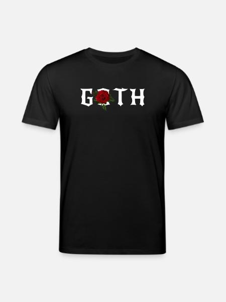 Gothic, Gothic-Thema mit roter Rose - Stanley/Stella Unisex Bio-T-Shirt CREATOR  - Schwarz