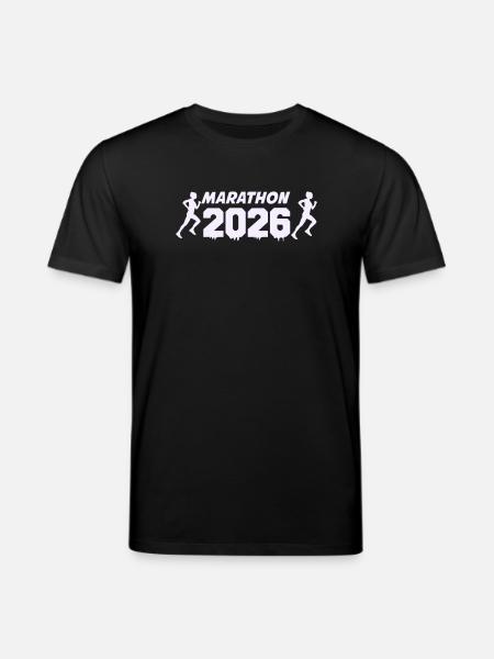 Marathon 2026 Runner Silhouette Design - Stanley/Stella CREATOR Unisex Organic T-Shirt - black