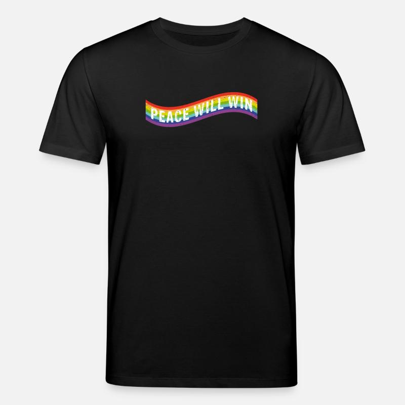 Peace will win Flag - Stanley/Stella Unisex Bio-T-Shirt CREATOR  - Schwarz