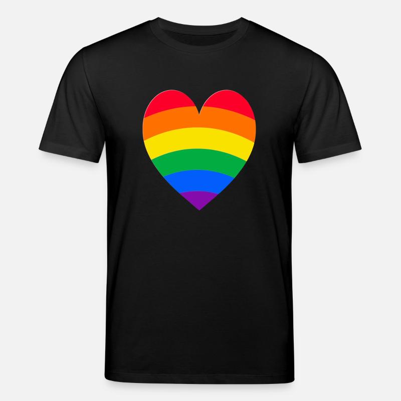 Regenbogen-Herz - Stanley/Stella Unisex Bio-T-Shirt CREATOR  - Schwarz