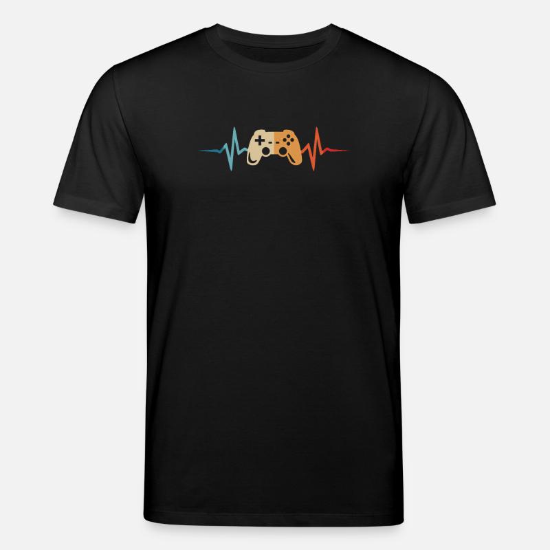 Gamer Herzschlag Gaming Controller Gamepad Zocker - Stanley/Stella Unisex Bio-T-Shirt CREATOR - Schwarz