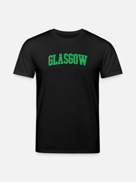 Glasgow College Style Green Block Font - Stanley/Stella CREATOR Unisex Organic T-Shirt - black