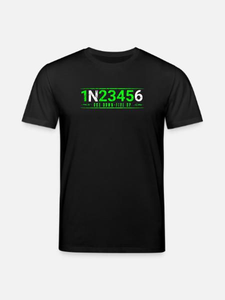 1N23456 Neon Number Game - Stanley/Stella CREATOR Unisex Organic T-Shirt - black