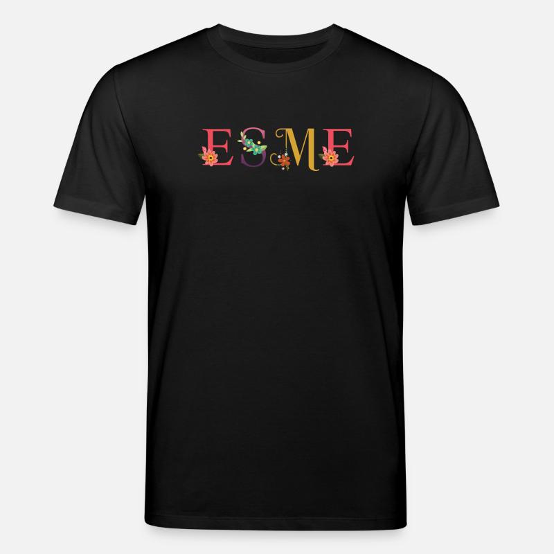 Nom ESME fleuri - T-shirt bio CREATOR Stanley/Stella Unisexe - noir