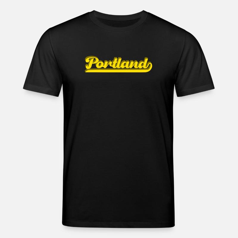 Portland Rétro Script - T-shirt bio CREATOR Stanley/Stella Unisexe - noir