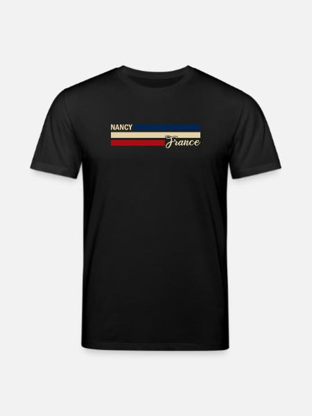 France - Nancy - France - Drapeau - Rayures - T-shirt bio CREATOR Stanley/Stella Unisexe - noir