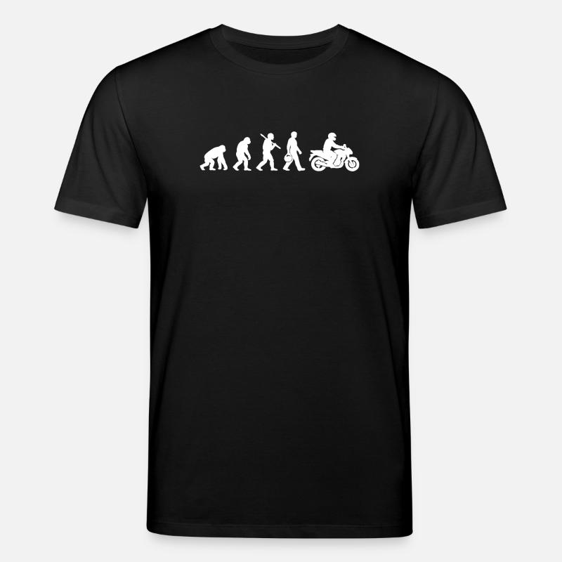 Evolution zum Motorrad - Stanley/Stella Unisex Bio-T-Shirt CREATOR  - Schwarz