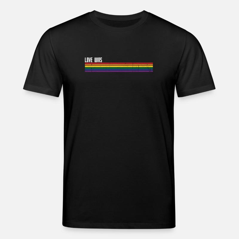Regenbogen Streifen Pride Overlay - Stanley/Stella Unisex Bio-T-Shirt CREATOR  - Schwarz