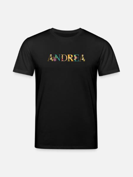 ANDREA Name mit Blumen geschmückt - Stanley/Stella Unisex Bio-T-Shirt CREATOR  - Schwarz