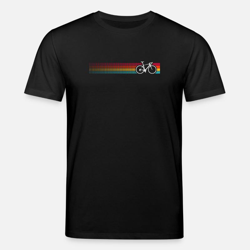 Lebendiges Regenbogen-Fahrradmuster - Stanley/Stella Unisex Bio-T-Shirt CREATOR  - Schwarz