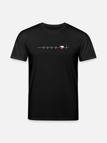 Heartbeat drapeau de la République tchèque - T-shirt bio CREATOR Stanley/Stella Unisexe - noir