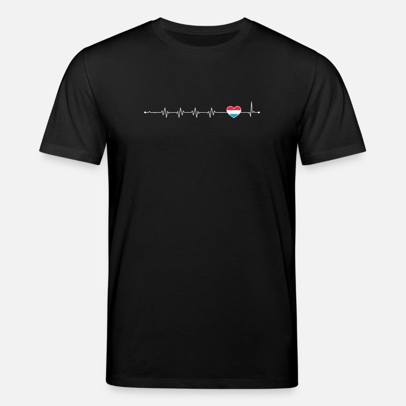 Blauer Akzent Herzschlag-Linie - Stanley/Stella Unisex Bio-T-Shirt CREATOR  - Schwarz