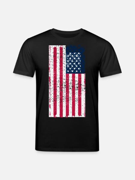 USA Flag - Stanley/Stella CREATOR Unisex Organic T-Shirt - black