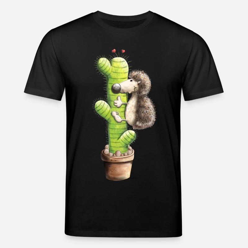 Hérisson et cactus - T-shirt bio CREATOR Stanley/Stella Unisexe - noir