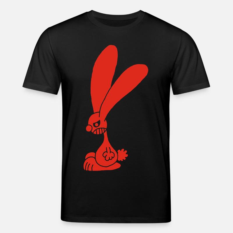 Grumpy red rabbit - Stanley/Stella CREATOR Unisex Organic T-Shirt - black