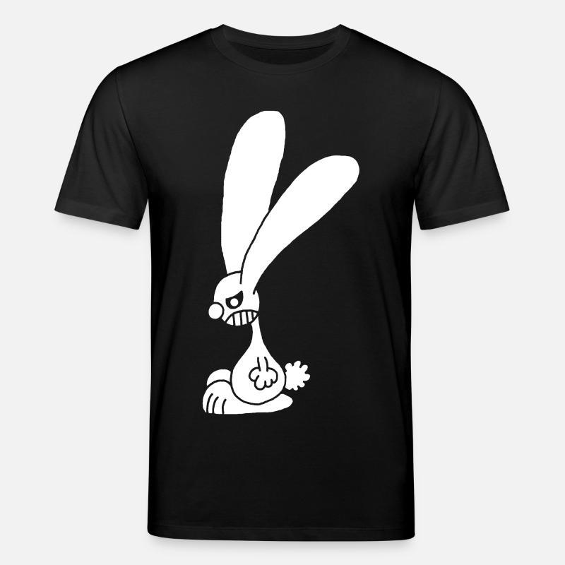 Grumpy white rabbit - Stanley/Stella CREATOR Unisex Organic T-Shirt - black