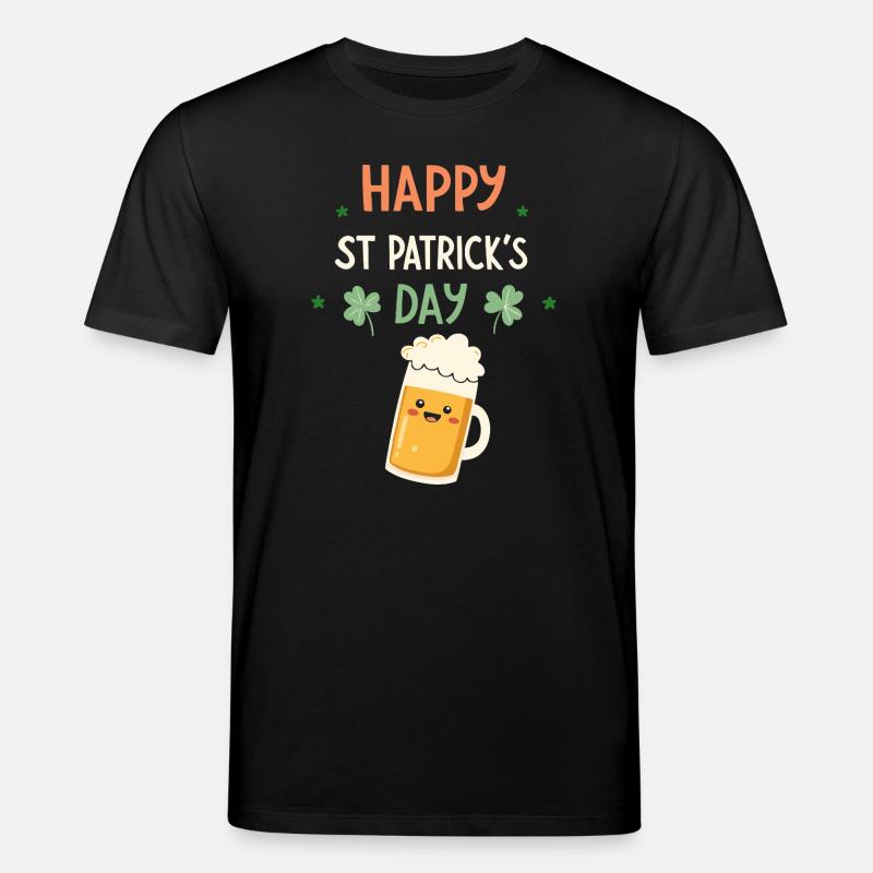Saint-Patrick Happy Bière Dessin - T-shirt bio CREATOR Stanley/Stella Unisexe - noir