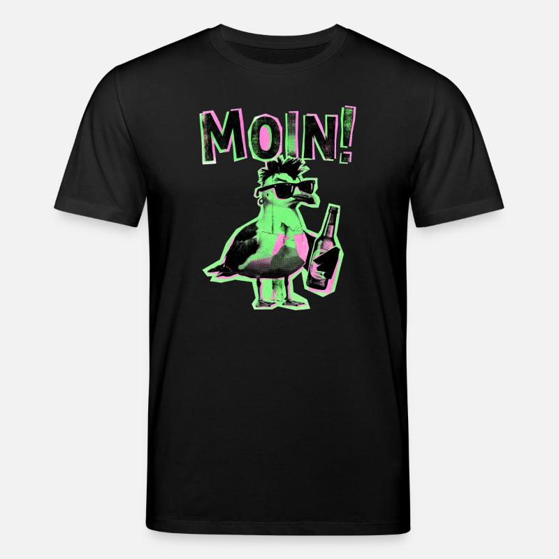 Punker Möwe Kiez Schanze Moin - Stanley/Stella Unisex Bio-T-Shirt CREATOR  - Schwarz