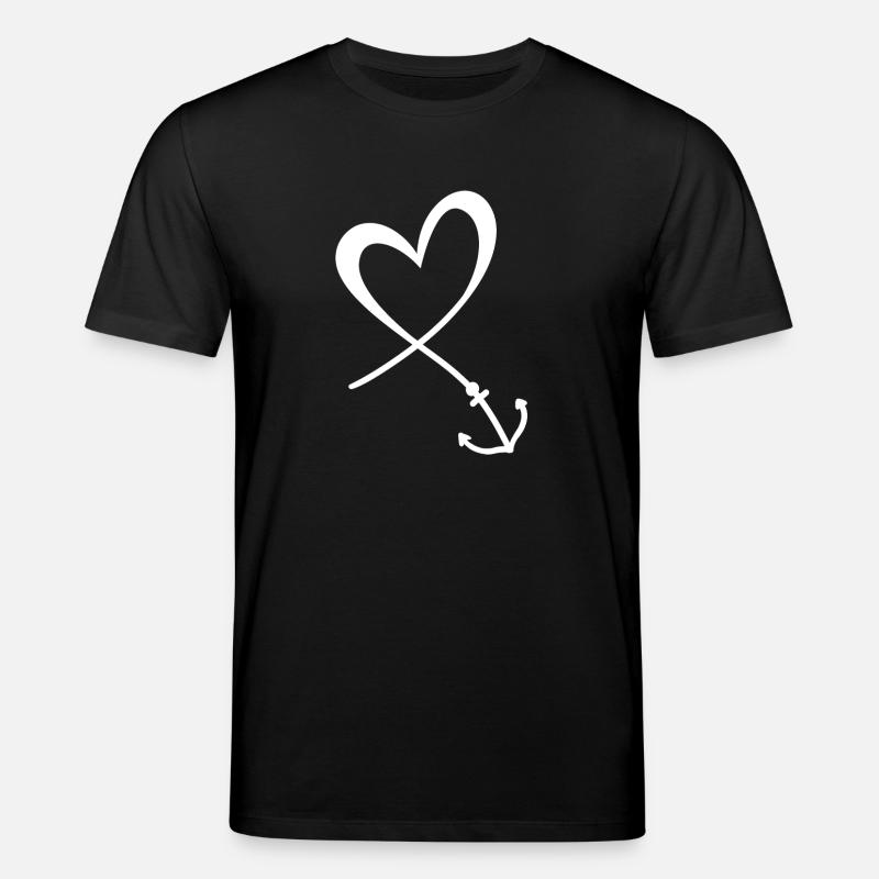 Herz Anker - Stanley/Stella Unisex Bio-T-Shirt CREATOR  - Schwarz