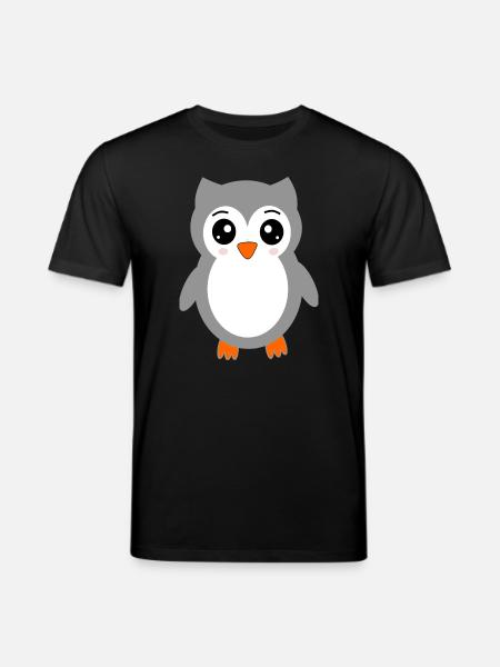 graue Eule - Stanley/Stella Unisex Bio-T-Shirt CREATOR  - Schwarz