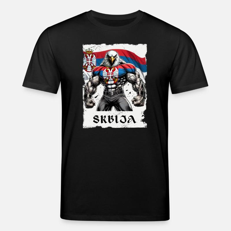 Design de musculation Serbia Eagle - T-shirt bio CREATOR Stanley/Stella Unisexe - noir
