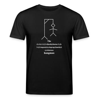 Galgenmännchen - hangman IUPAC Nomenklatur -white - Stanley/Stella Unisex Bio-T-Shirt CREATOR  - Schwarz - Vorne - Alina (178cm) & Michal (187cm)