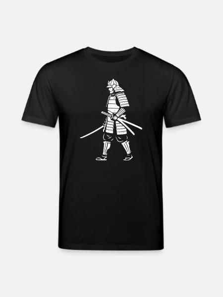 Samurai Krieger Gehend Rüstung Vektor - Stanley/Stella Unisex Bio-T-Shirt CREATOR  - Schwarz