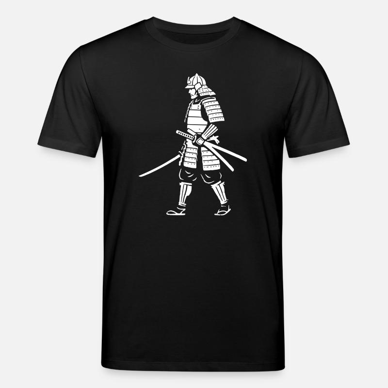 Samurai Krieger Gehend Rüstung Vektor - Stanley/Stella Unisex Bio-T-Shirt CREATOR  - Schwarz