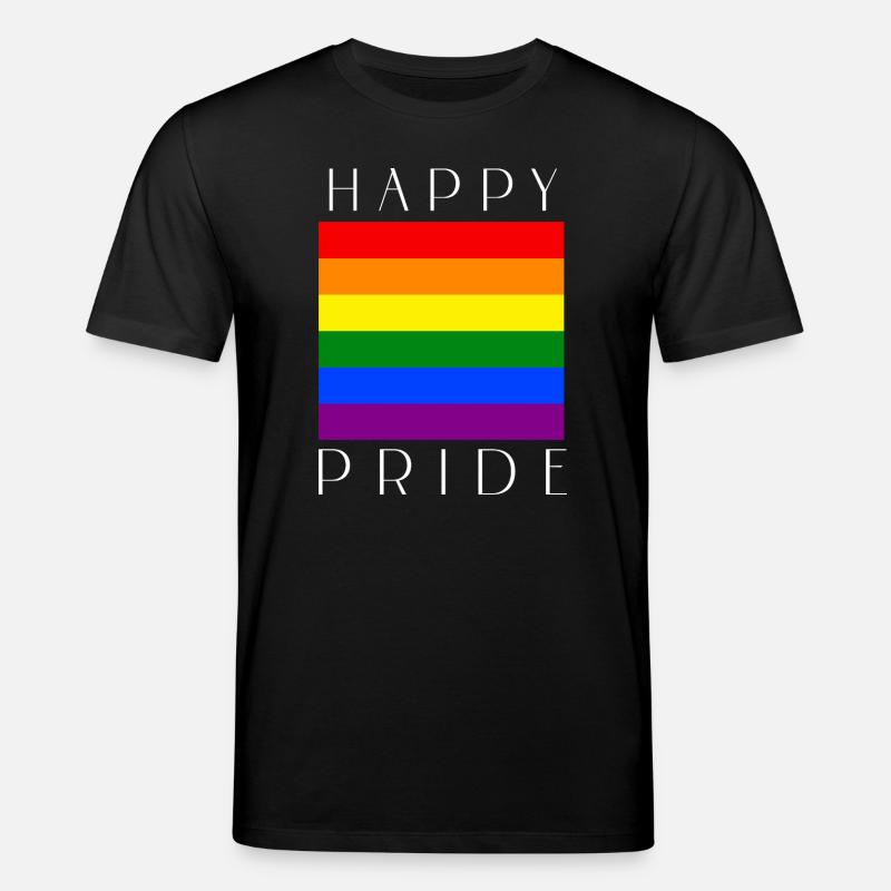 FIERTÉ HEUREUSE Rainbow LGBTQIA+ - T-shirt bio CREATOR Stanley/Stella Unisexe - noir