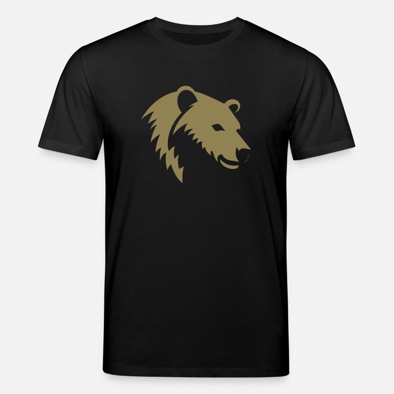 Bär Silhouette eines Eisbärkopfes - Stanley/Stella Unisex Bio-T-Shirt CREATOR  - Schwarz