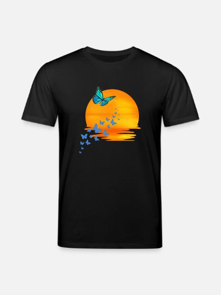 Butterflies at sunset - Stanley/Stella CREATOR Unisex Organic T-Shirt - black