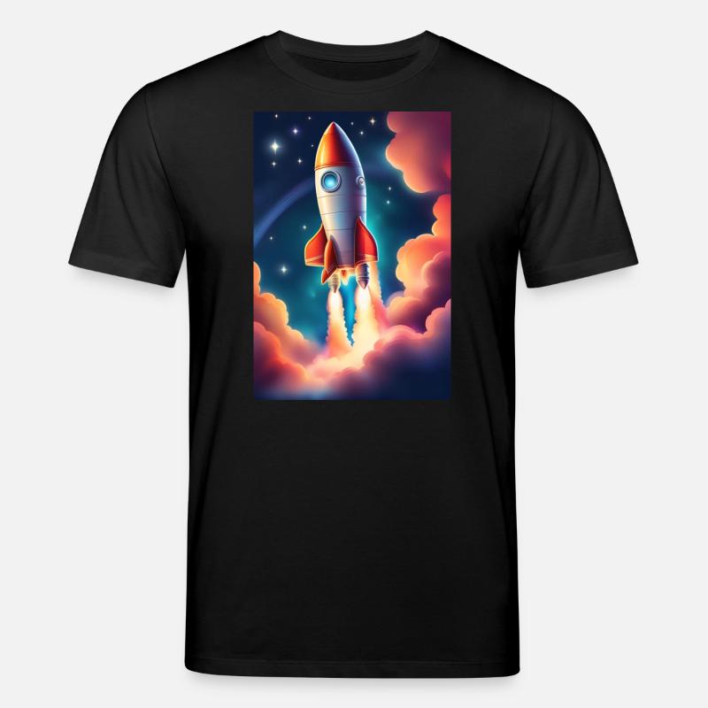 Fusée mignonne dans l’espace - T-shirt bio CREATOR Stanley/Stella Unisexe - noir