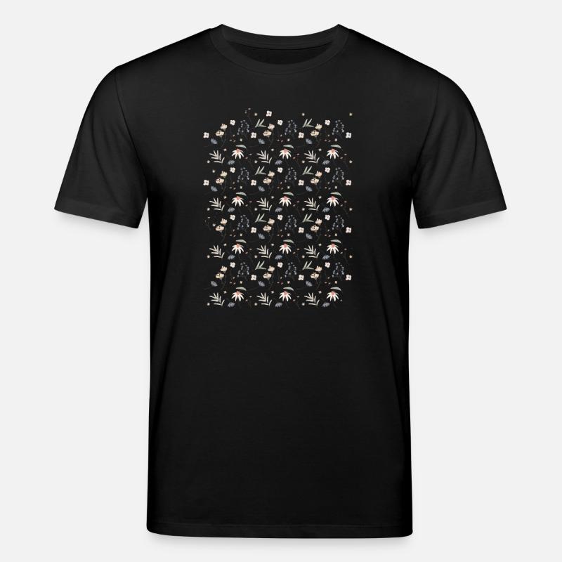 Pastellfarbenes Blumenmuster - Stanley/Stella Unisex Bio-T-Shirt CREATOR  - Schwarz