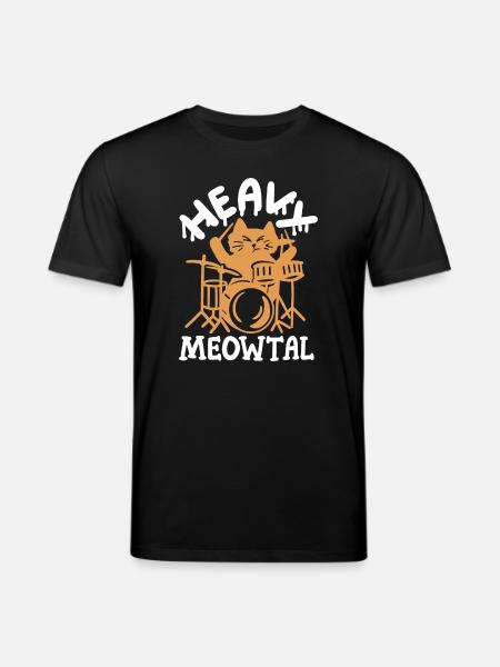 Schlagzeuger Katze - Stanley/Stella Unisex Bio-T-Shirt CREATOR  - Schwarz