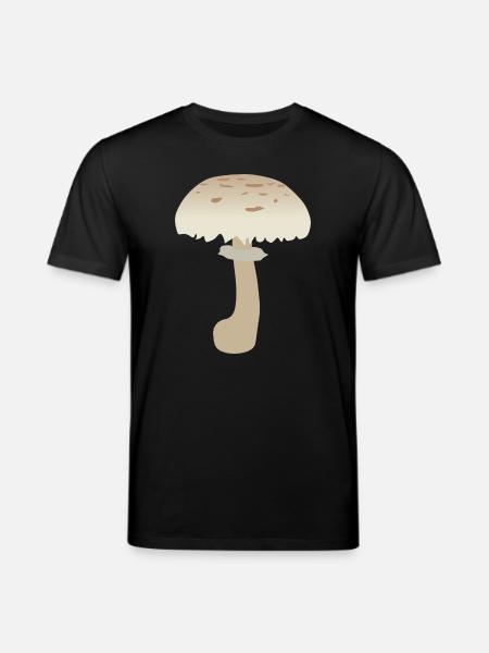 Minimalist Parasol Mushroom Illustration - Stanley/Stella CREATOR Unisex Organic T-Shirt - black