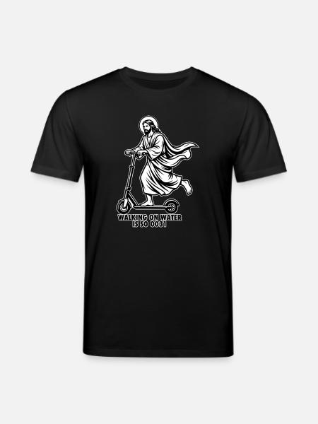 Jesus E-Scooter - Funny Walking On Water Meme - Stanley/Stella CREATOR Unisex Organic T-Shirt - black