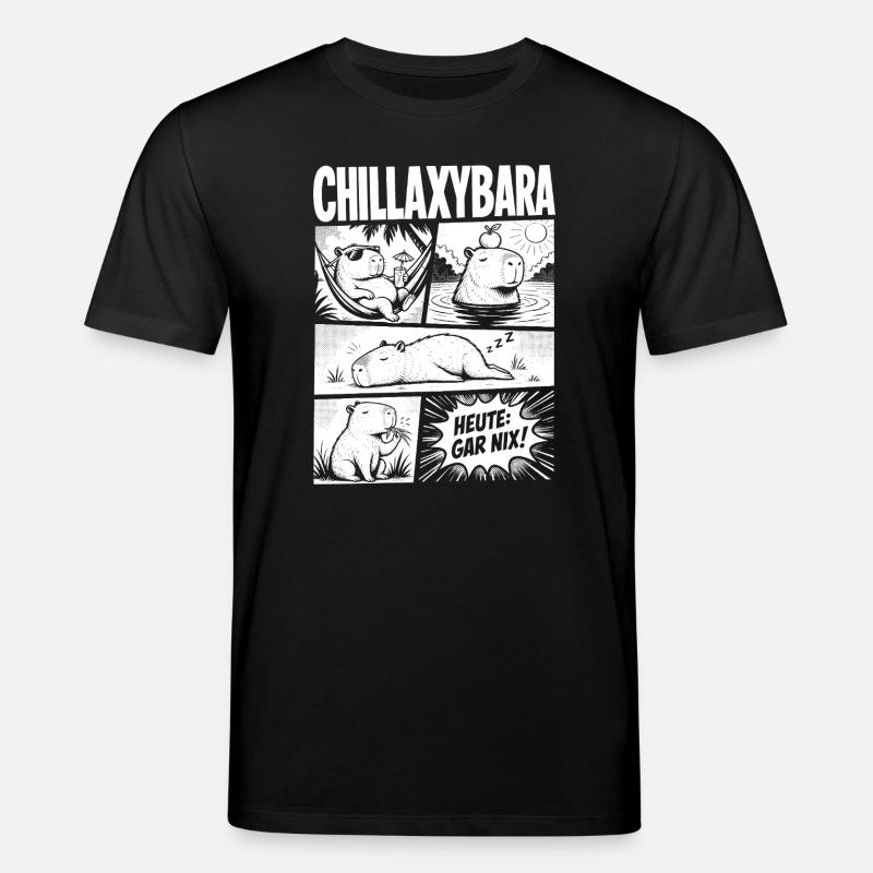 Chillax Capybara Relax Comic Design - Stanley/Stella Unisex Bio-T-Shirt CREATOR - Schwarz