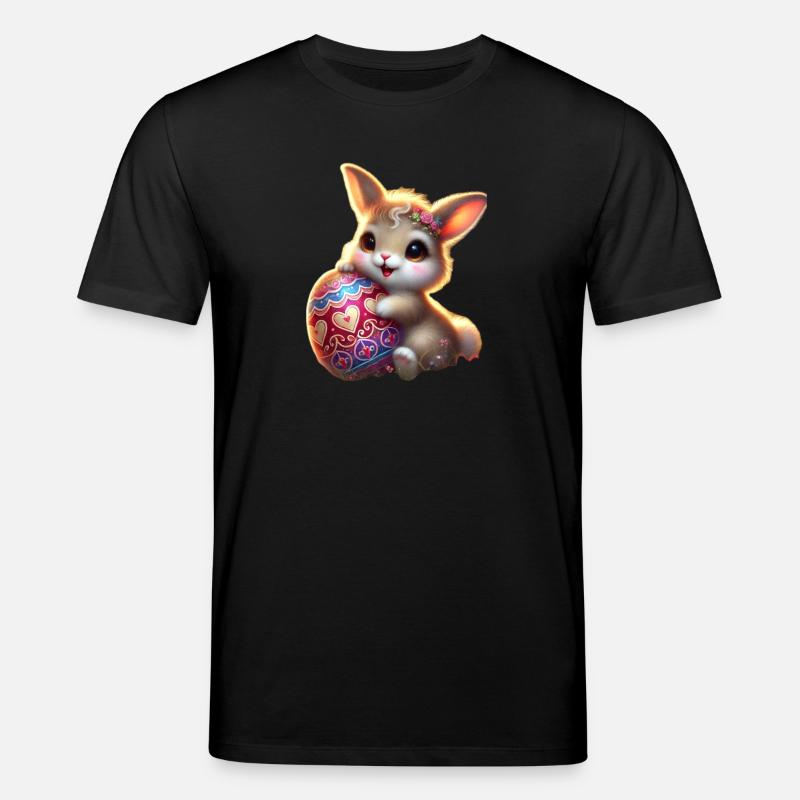 Osterhase mit Ei - Stanley/Stella Unisex Bio-T-Shirt CREATOR  - Schwarz