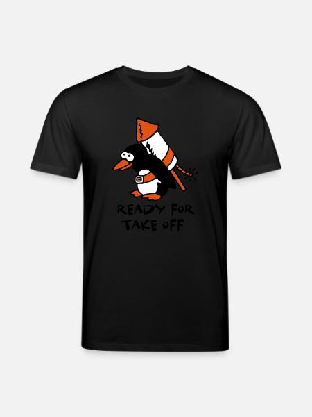 rocket_pinguin_c_3c - T-shirt bio CREATOR Stanley/Stella Unisexe - noir